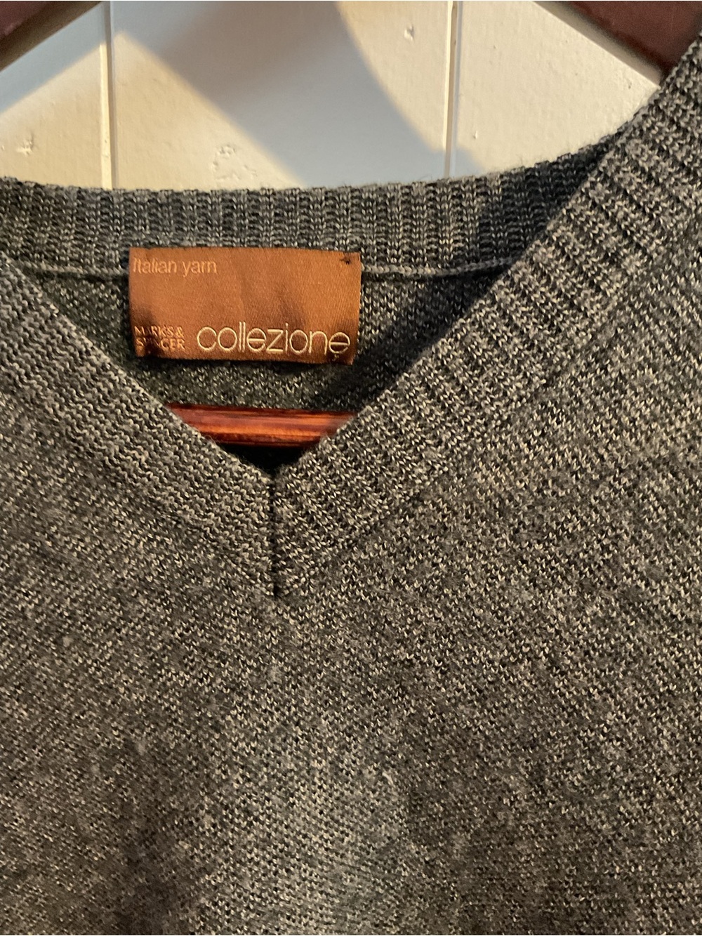 Marks & Spencer Men’s Dark Charcoal V-Neck Sweater